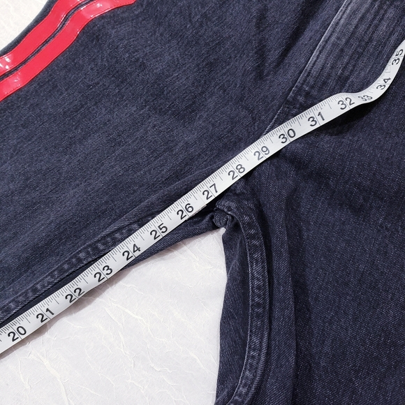 rag & bone Black Straight Leg Jeans with a chic red stripe NWT - Picture 8 of 14